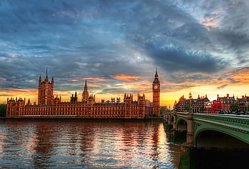 Bridge, Palace Of Westminster, , Big Ben, Cloud, London, Palace, Sunset, Palaces HD wallpaper