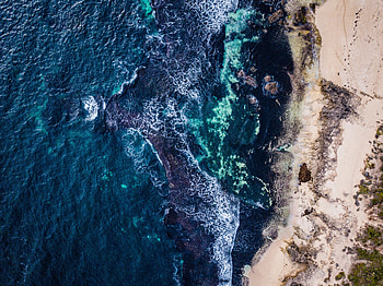 Nature, Sea, View From Above, Shore, Bank, Surf, Australia, Preveli HD wallpaper