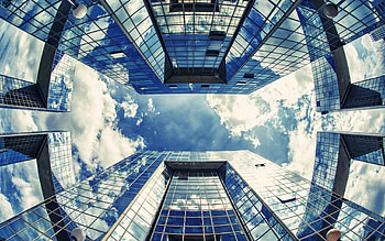 Cities, Sky, Clouds, Building, Shine, Light, Skyscrapers HD wallpaper