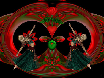 Christmas Rose, abstract, 3d, christmas, fractal, collage HD wallpaper