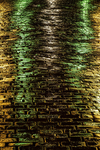 Shine, Light, Miscellanea, Miscellaneous, Road, Multicolored, Motley, Wet, Paving Stones, Sett HD phone wallpaper