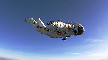 Sports, Flight, Bounce, Jump, Spacesuit, Space Suit, Red Bull, Parachutist HD wallpaper