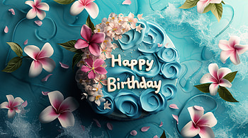 Floral Happy Birtay Cake, birtay cake, Happy Birtay, celebration, dessert HD wallpaper