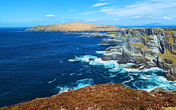 Kerry Cliffs, Co Kerry, Ireland, sea, sky, rocks, coast, clouds HD wallpaper