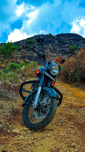 Bullet Bike, Metallic Black Colour Bike, Royal Enfield HD phone wallpaper