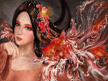 wish, goldfish, red, dream, beauty HD wallpaper