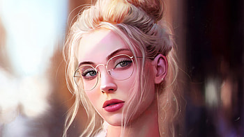 Girl With Glasses Artistic Portrait , girls, portrait, artist, artwork, digital-art, artstation HD wallpaper