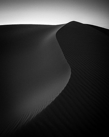 Sand, Desert, Minimalism, Bw, Chb, Dunes, Links HD phone wallpaper