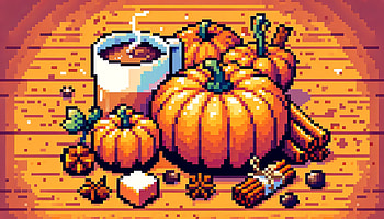 Pixel Art Pumpkin Spice, pumpkin spice, pumpkin, coffee, Autumn, spices HD wallpaper