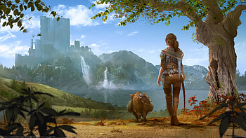 Journey With Little Friend , fantasy, artist, artwork, digital-art HD wallpaper