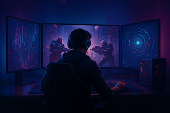 Aesthetic Gaming Vibes, gamer, gaming setup, computer, esports HD wallpaper