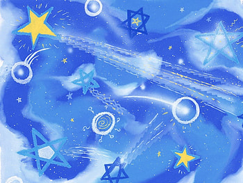 Starry Skies, symbols, abstract, clouds, sky, stars HD wallpaper