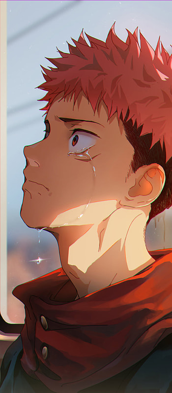 tears, pink hair, Yuji Itadori, Anime, Jujutsu Kaisen HD phone wallpaper