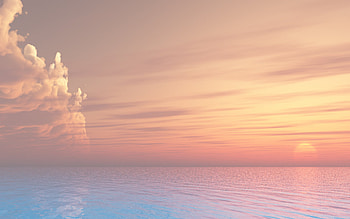 Distant Storm, cg, 3d, hop, landscape, storm, ocean HD wallpaper