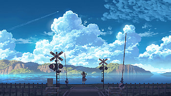 Anime Girl Train Station, anime-girl, anime, artist, artwork, digital-art, pixiv HD wallpaper