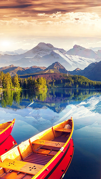 Pleasure Boat, Lake scenery, Tranquil waters, Serene sailing HD phone wallpaper