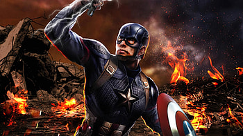 Captain America Avengers Endgame Mjolnir, captain-america, superheroes, artwork HD wallpaper