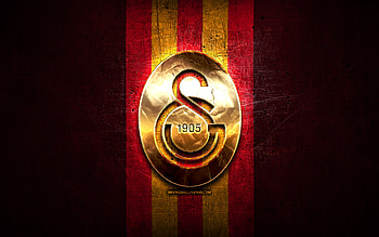 Galatasaray SK, golden logo, Basketbol Super Ligi, purple metal background, turkish basketball team, Galatasaray SK logo, basketball, Galatasaray Odeabank HD wallpaper