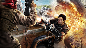 Just Cause gaming, Action-packed scenes, Exotic locations, High-octane thrills HD wallpaper