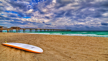 Huntington Beach, Nike beach, California HD wallpaper