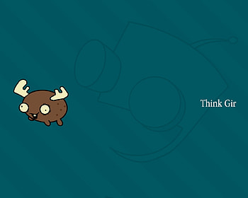 Think Gir, mini-moose, think, jhonen, mini, advanced, invader, gir, moose, zim, vasquez HD wallpaper