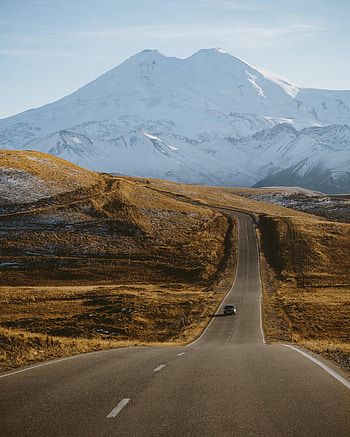 Nature, Mountains, Snow, Road, Hills, Snow Covered, Snowbound HD phone wallpaper