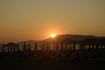 Corsica sunset, beaches, landscape, nature, mountain HD wallpaper