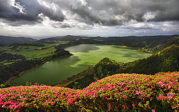 Seite Cidades Lake, Azores summer, High-quality , Portugal HD wallpaper