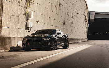 Chevrolet Camaro ZL1, front view, exterior, black Camaro ZL1, American sports cars, Chevrolet HD wallpaper