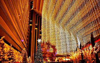 Building, Christmas, Holiday, Christmas Lights, Christmas Tree HD wallpaper