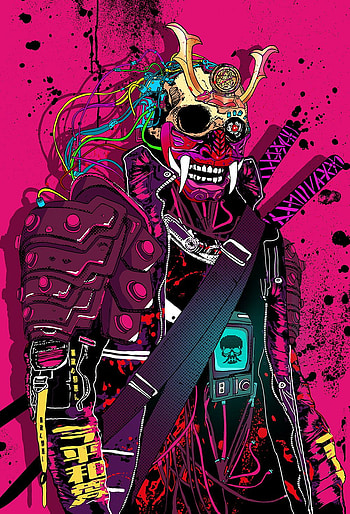 Cyberpunk Samurai Oni Mask art print poster. Etsy. Cyberpunk art, Samurai art, Cyberpunk aesthetic HD phone wallpaper