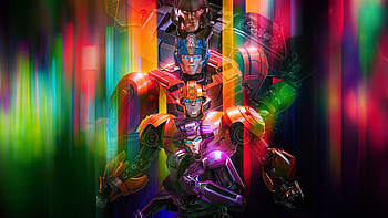 Transformers One Ultra : Epic Robot Clash in Vivid Colorful Lights, Transformers One HD wallpaper