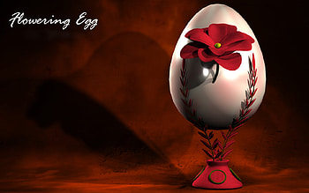 Holiday-Easter-Egg-Decoration, egg, decoration, holiday, 3d, flower, red, easter, beautiful HD wallpaper