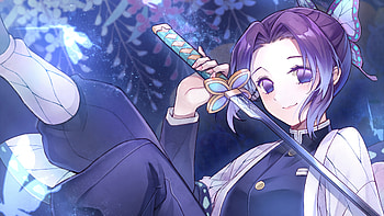 Nezuko Kamado Shinobu Kochou Demon Slayer Kimetsu no Yaiba HD wallpaper