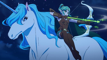 : Anime Archer on a Majestic Unicorn, Anime, Zenshu, archer, unicorn HD wallpaper