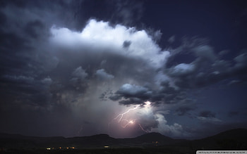 Landscape, Sky, Clouds, Lightning HD wallpaper
