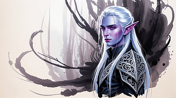 Dark Elf Portrait – Mystical Fantasy, dark elf, elf, white hair, dark armor, mystical HD wallpaper