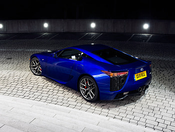 Lexus LFA, Blue pavement, Headlight details, Automotive excellence HD wallpaper
