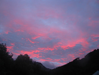 pink sky, clouds, sky, pink clouds, sunset HD wallpaper