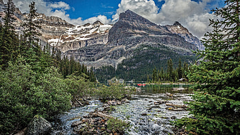North America, Mountain landscapes, Tranquil streams, Majestic beauty HD wallpaper