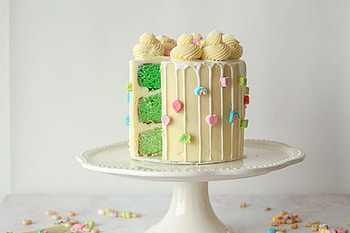 Cake, food, green, sweet, dessert, tort HD wallpaper