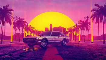 Vice City Morning Effect , retrowave, artist, artwork, digital-art, artstation HD wallpaper