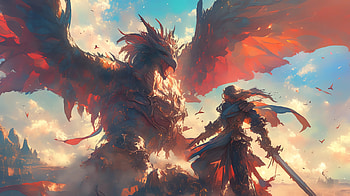 Anime, warrior, griffin HD wallpaper