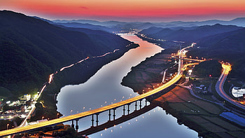 South Korea River Bridge, bridge, nature HD wallpaper
