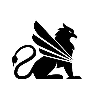 Griffins, Mythical creatures, Black minimal design, Mascot vector HD phone wallpaper
