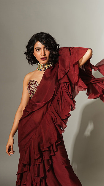 Samantha Akkineni, saree beauty, model, telugu actress HD phone wallpaper