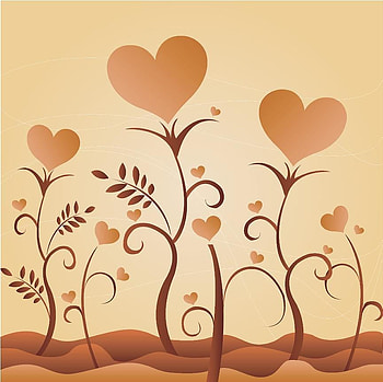 Hearts, abstract, flower HD wallpaper