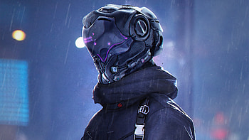 Neo Cyber Police Robot , cyberpunk, robot, neon, artist, artwork, digital-art, artstation HD wallpaper