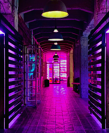 Violet, Miscellanea, Miscellaneous, Neon, Lamp, Glow, Premises, Room, Purple, Lamps HD phone wallpaper