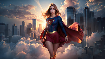 Supergirl Soars Protecting Metropolis City, supergirl, superheroes, artwork, digital-art, artist, artstation HD wallpaper